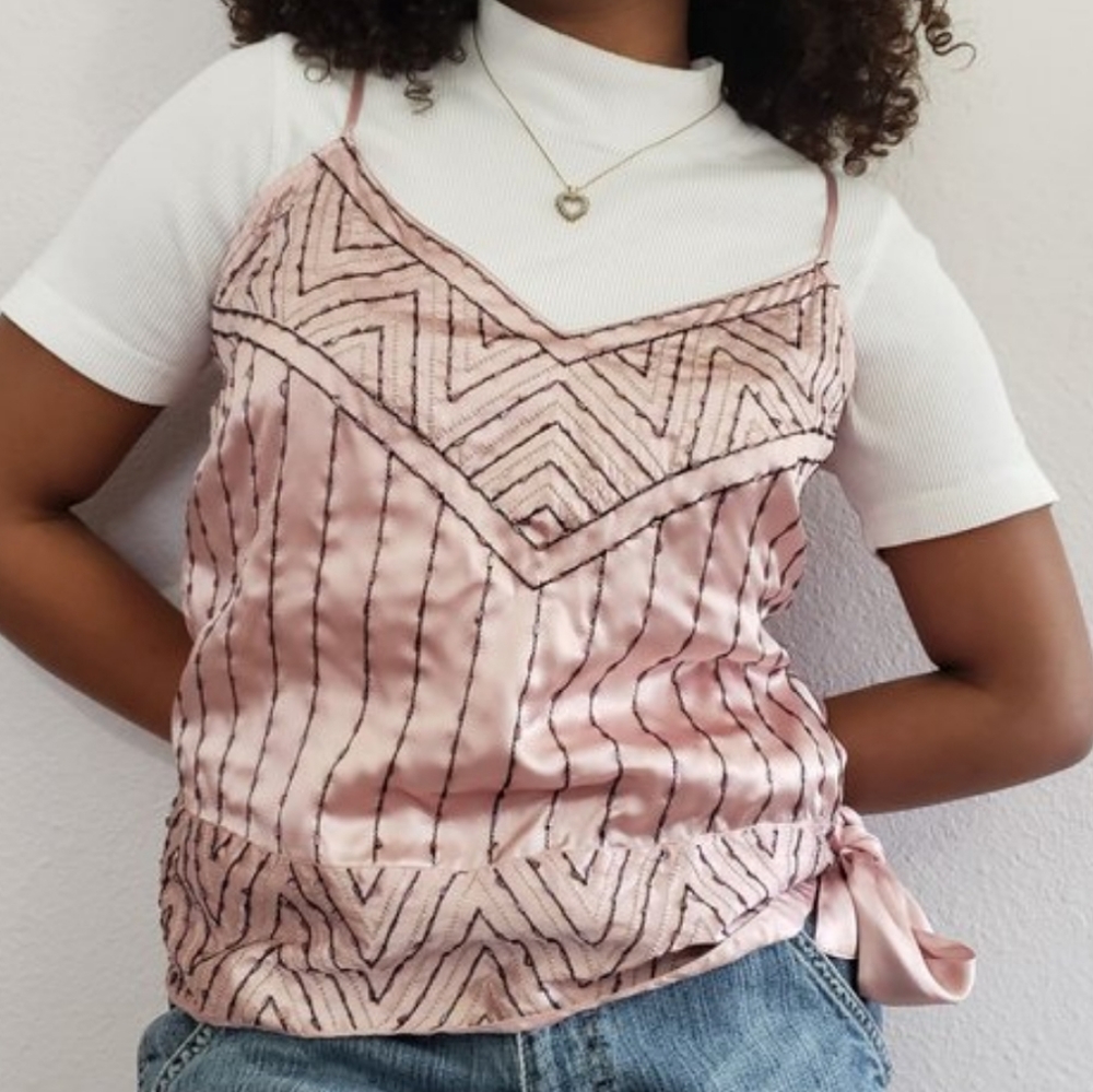 Beaded silk top